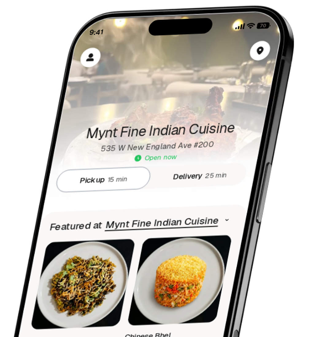 Mynt Fine Indian Cuisine app preview